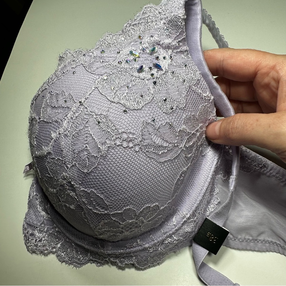 Victoria Secret 38B Body by Victory lined Demi underwire with crystals.